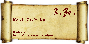 Kohl Zsóka névjegykártya